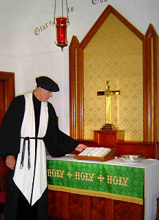 Picture of Rev. Pierre Burns as the great Lutheran Reformer, Martin Luther.