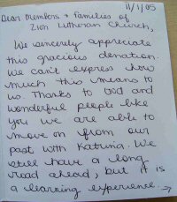 Picture of Letter of Thanks.