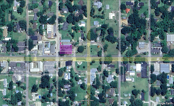Photo of satellite view of the lots Olander Hotel owned.