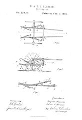 1880 Patent for Improvement in Cultivators Diagram.