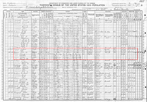 Photo of 1910 United States Census.