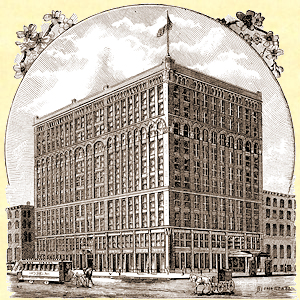 Photo of Chicago Opera House Block building.