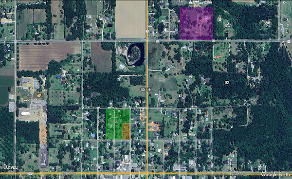 Photo of satellite view of the lots Fosberg family owned.