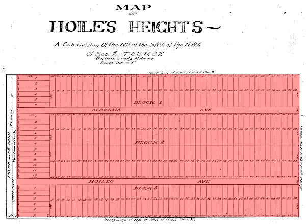 Photo of Hoiles Heights map 1926.