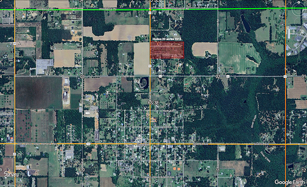 Photo of satellite view of the 20 acres owned by Charles Gee Hoiles.