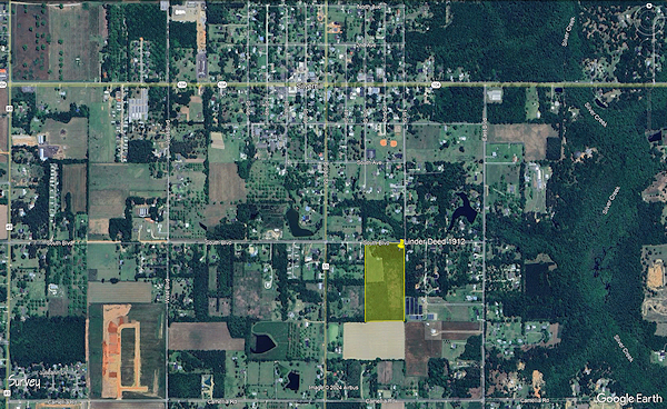 Photo of satellite view of the 20 acres.