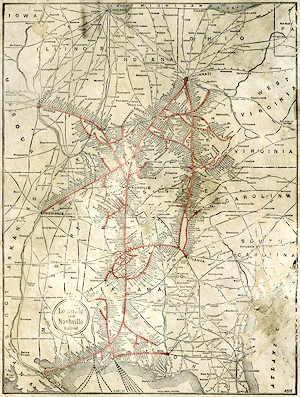 Photo of map of the L&N railroad. Photo of map of the L&N railroad.