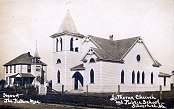 Photo of Lutheran Church and Silverhill School House.