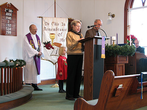 Lighting the Advent Candle - Click to enlarge.